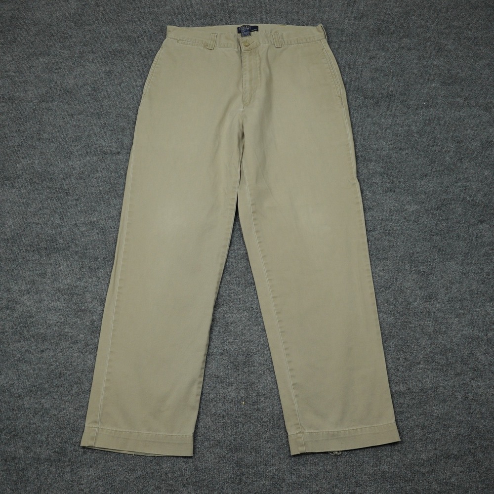 Polo Ralph Lauren Chino Pants Mens 35x32 Tan Straight Leg Cotton Button Fly